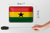 Blechschild Flagge Ghanas 18x12cm Retro Flag of Ghana Dekoration