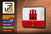 Blechschild Flagge Gibraltars 18x12cm Retro Flag Gibraltar Dekoration