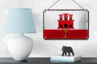 Blechschild Flagge Gibraltars 18x12cm Retro Flag Gibraltar Dekoration