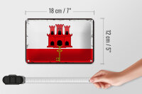 Blechschild Flagge Gibraltars 18x12cm Retro Flag Gibraltar Dekoration
