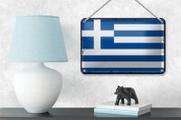 Blechschild Flagge Griechenlands 18x12cm Retro Flag Greece Dekoration
