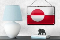 Blechschild Flagge Grönlands 18x12cm Retro Flag Greenland Dekoration