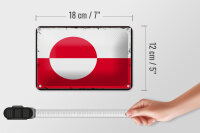 Blechschild Flagge Grönlands 18x12cm Retro Flag Greenland Dekoration