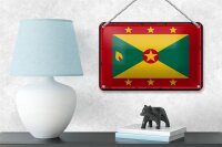 Blechschild Flagge Grenadas 18x12cm Retro Flag of Grenada Dekoration