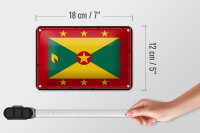Blechschild Flagge Grenadas 18x12cm Retro Flag of Grenada Dekoration