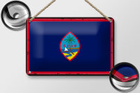 Blechschild Flagge Guams 18x12cm Retro Flag of Guam Dekoration