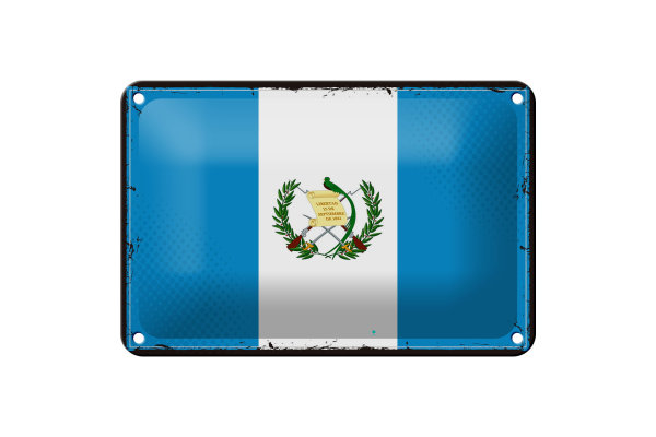 Blechschild Flagge Guatemalas 18x12cm Retro Flag Guatemala Dekoration