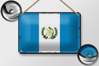 Blechschild Flagge Guatemalas 18x12cm Retro Flag Guatemala Dekoration