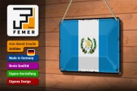 Blechschild Flagge Guatemalas 18x12cm Retro Flag Guatemala Dekoration