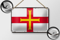 Blechschild Flagge Guernseys 18x12cm Retro Flag of Guernsey Dekoration