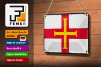 Blechschild Flagge Guernseys 18x12cm Retro Flag of Guernsey Dekoration
