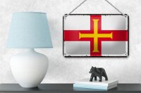 Blechschild Flagge Guernseys 18x12cm Retro Flag of Guernsey Dekoration