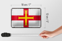 Blechschild Flagge Guernseys 18x12cm Retro Flag of Guernsey Dekoration