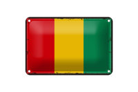Blechschild Flagge Guineas 18x12cm Retro Flag of Guinea Dekoration