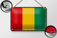 Blechschild Flagge Guineas 18x12cm Retro Flag of Guinea Dekoration