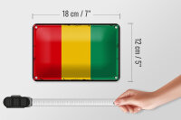 Blechschild Flagge Guineas 18x12cm Retro Flag of Guinea Dekoration