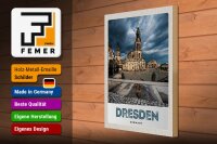 Holzschild Reise 30x40cm Dresden Deutschland Architektur Stadt
