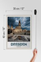Holzschild Reise 30x40cm Dresden Deutschland Architektur Stadt