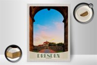 Holzschild Reise 30x40cm Dresden Deutschland Garten Architektur