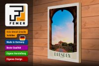 Holzschild Reise 30x40cm Dresden Deutschland Garten Architektur