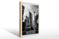 Holzschild Reise 30x40cm Frankfurt Stadt Neubau Hochhaus...