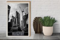 Holzschild Reise 30x40cm Frankfurt Stadt Neubau Hochhaus Urlaub
