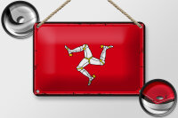 Blechschild Flagge Isle of Man 18x12cm Retro Isle of Man Dekoration