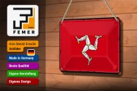 Blechschild Flagge Isle of Man 18x12cm Retro Isle of Man Dekoration