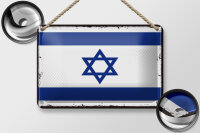 Blechschild Flagge Israels 18x12cm Retro Flag of Israel Dekoration