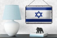 Blechschild Flagge Israels 18x12cm Retro Flag of Israel Dekoration
