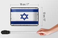 Blechschild Flagge Israels 18x12cm Retro Flag of Israel Dekoration
