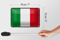 Blechschild Flagge Italiens 18x12cm Retro Flag of Italy Dekoration