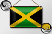 Blechschild Flagge Jamaikas 18x12cm Retro Flag of Jamaica Dekoration