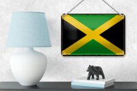 Blechschild Flagge Jamaikas 18x12cm Retro Flag of Jamaica Dekoration