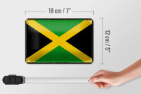 Blechschild Flagge Jamaikas 18x12cm Retro Flag of Jamaica Dekoration