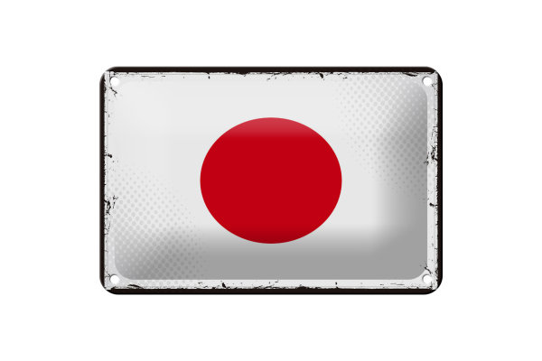 Blechschild Flagge Japans 18x12cm Retro Flag of Japan Dekoration