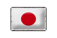 Blechschild Flagge Japans 18x12cm Retro Flag of Japan Dekoration