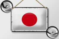Blechschild Flagge Japans 18x12cm Retro Flag of Japan Dekoration