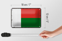 Blechschild Flagge Madagaskars 18x12cm Retro Madagascar Dekoration