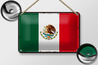 Blechschild Flagge Mexikos 18x12cm Retro Flag of Mexico Dekoration