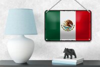 Blechschild Flagge Mexikos 18x12cm Retro Flag of Mexico Dekoration