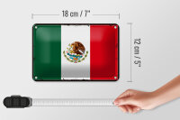 Blechschild Flagge Mexikos 18x12cm Retro Flag of Mexico Dekoration
