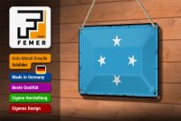Blechschild Flagge Mikronesiens 18x12cm Micronesia Retro Dekoration
