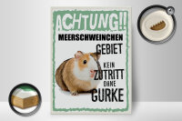 Holzschild Spruch 30x40cm Tiere Achtung Meerschweinchen