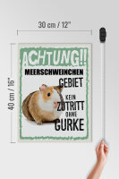 Holzschild Spruch 30x40cm Tiere Achtung Meerschweinchen