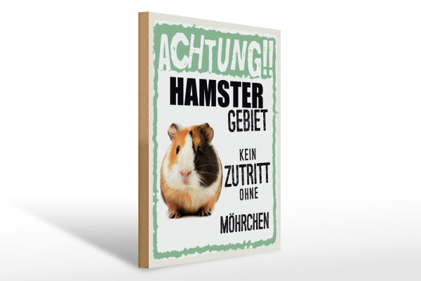 Holzschild Spruch 30x40cm Tiere Achtung Hamster Gebiet