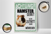 Holzschild Spruch 30x40cm Tiere Achtung Hamster Gebiet
