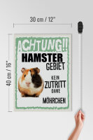 Holzschild Spruch 30x40cm Tiere Achtung Hamster Gebiet