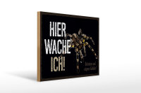 Holzschild Spruch 40x30cm Spinne hier wache ich eigene Gefahr