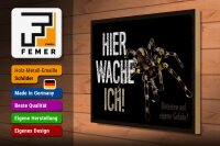 Holzschild Spruch 40x30cm Spinne hier wache ich eigene Gefahr